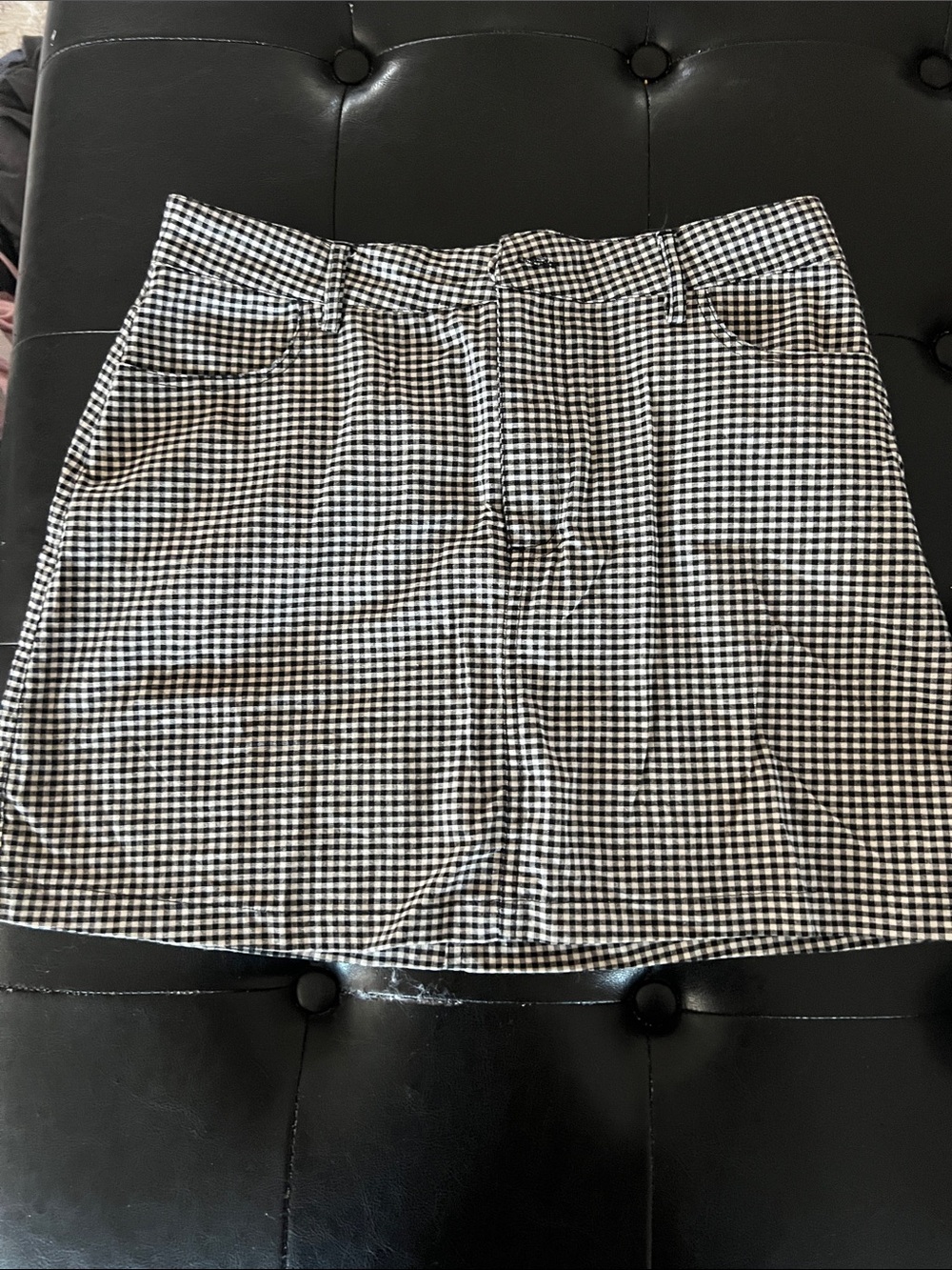 Forever 21 Black and White Gingham Mini Skirt